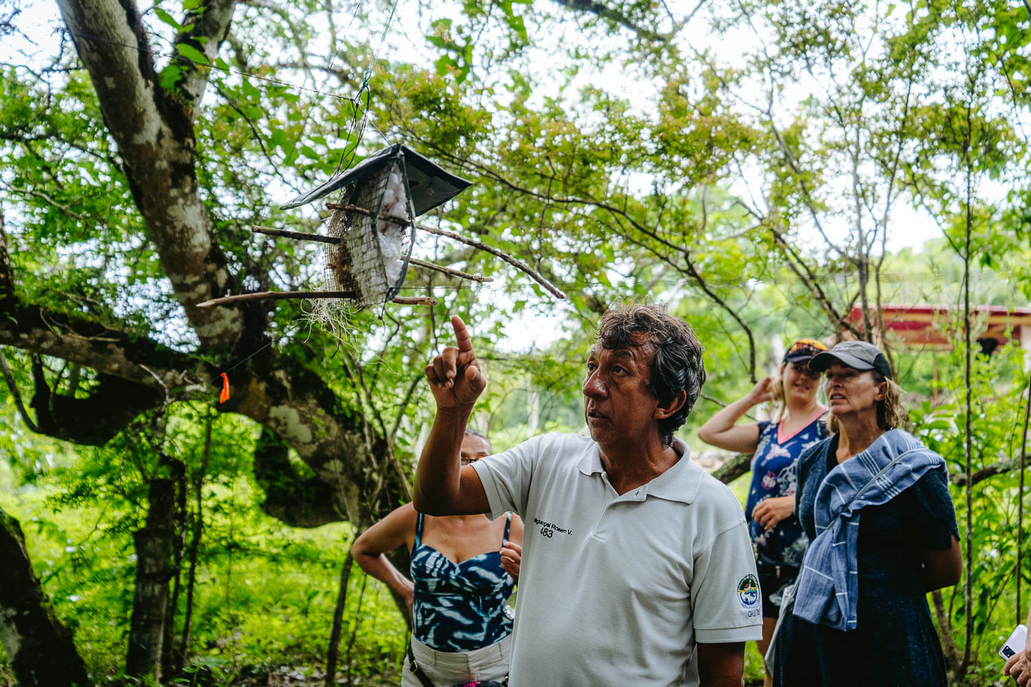 Our guide explaining some science projects on the island