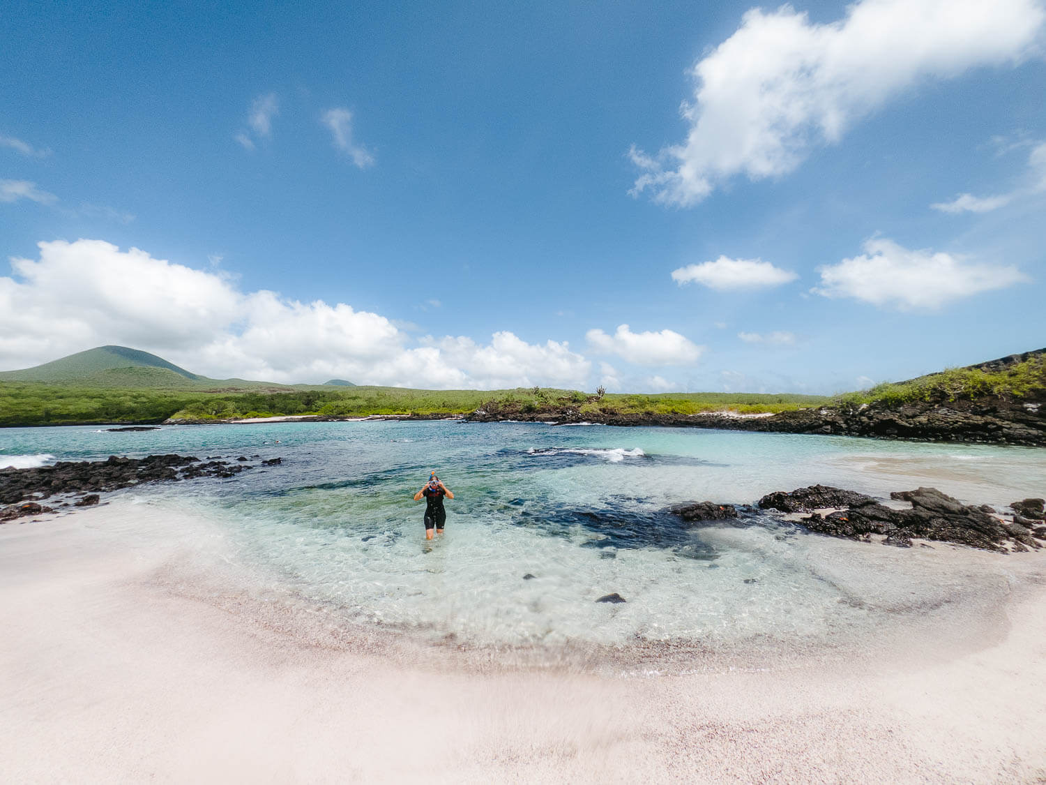 The little islet at Loberia beach in Floreana island