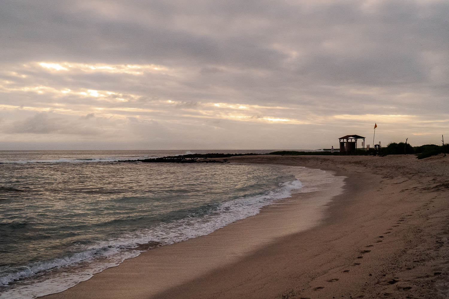 Sunset at La Loberia beach - one of the best beaches in the Galapagos