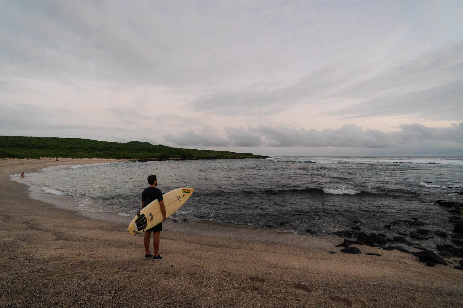 Surfing at La Loberia Beach one of the best beaches in San Cristobal