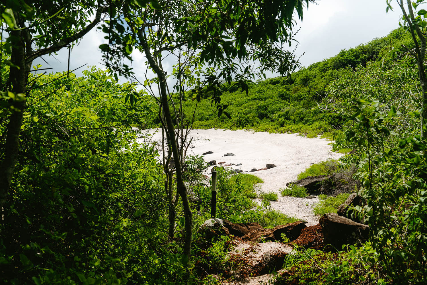 The entrance to Playa Baquerizo beach