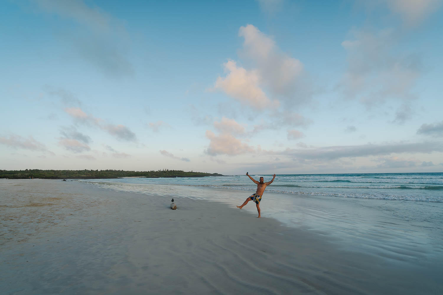 My friend Sebas at Sunset in Tortuga Bay