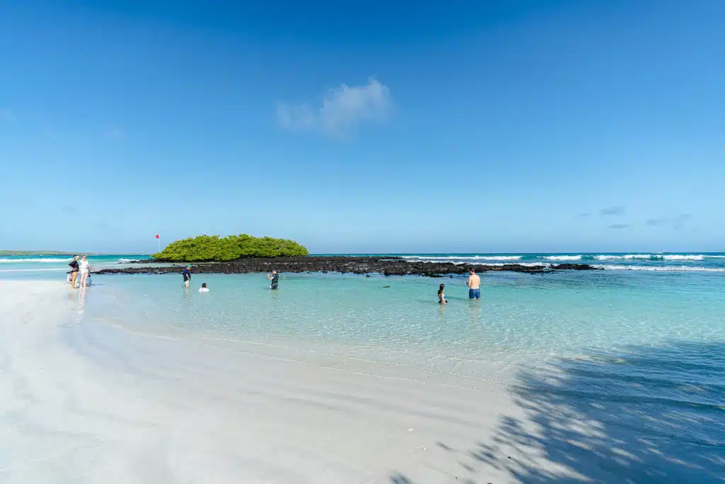 The Lagoon at the end of Playa Brava in Santa Cruz, one of the best beaches in the Galapagos