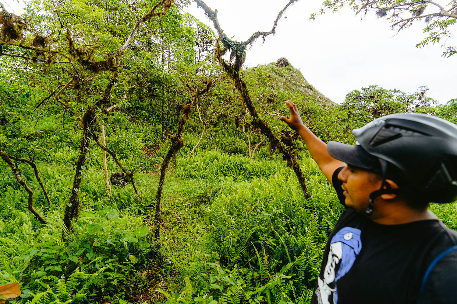 Jhan showing us his farm