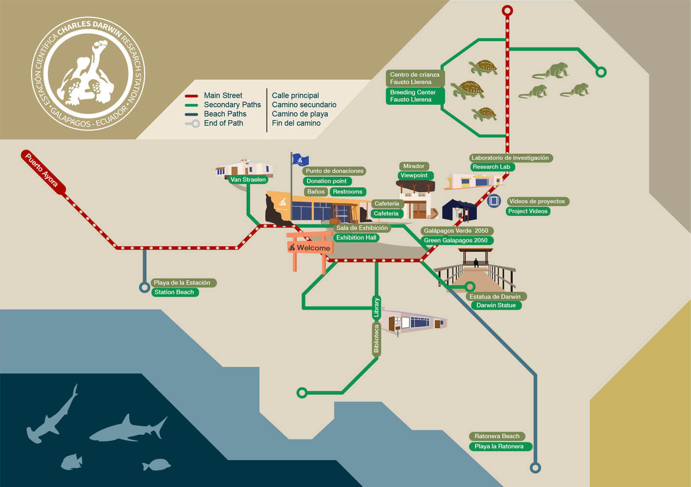 Charles Darwin Research Station Map