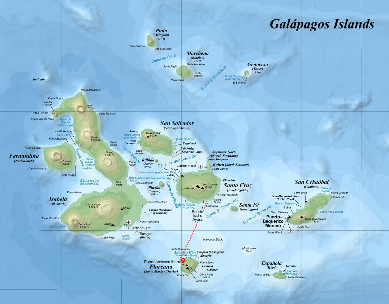Floreana Island Tour Location's Map