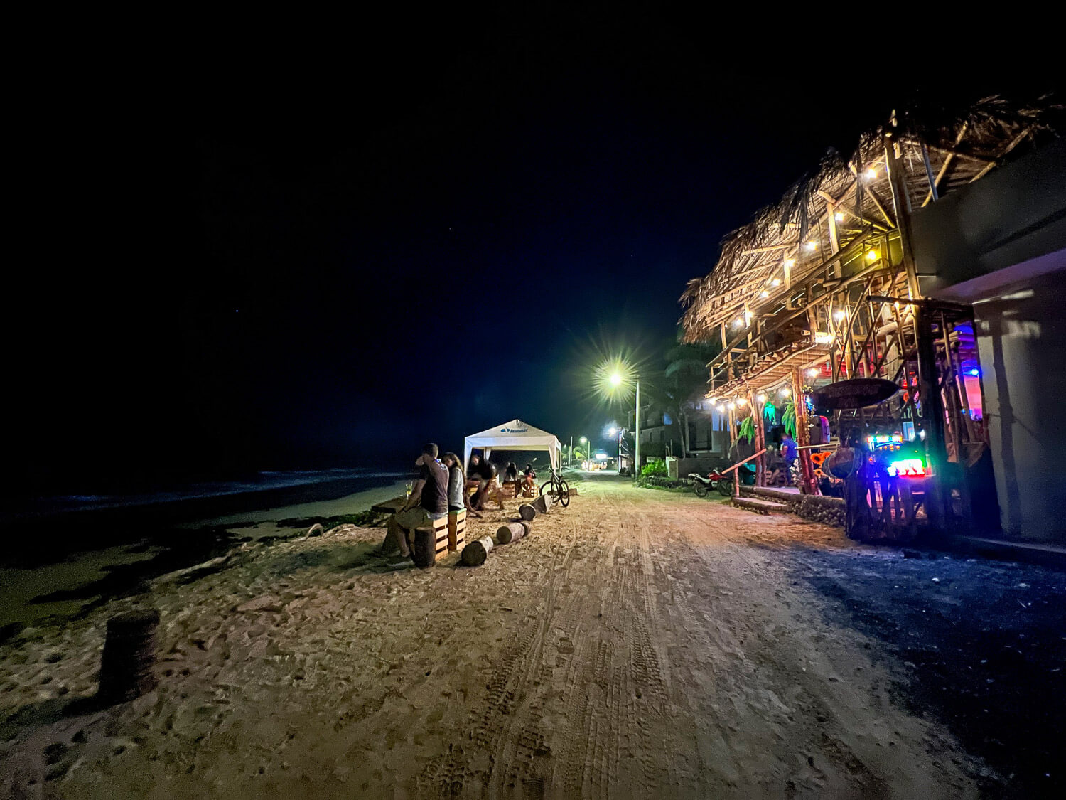 Nightlife of Puerto Villamil beach in Isabela Island