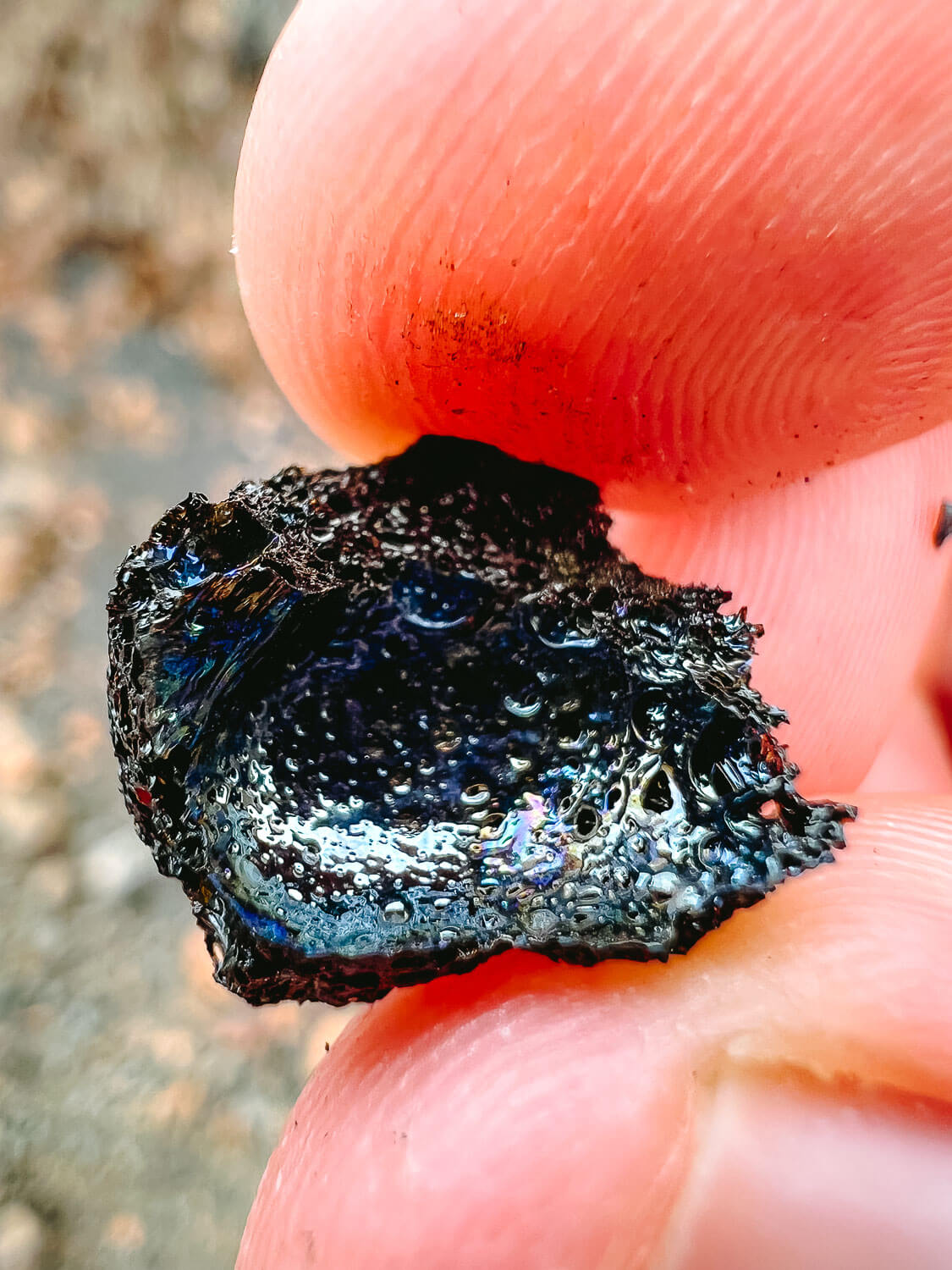 A detail of lava found on Sierra Negra Volcano tour