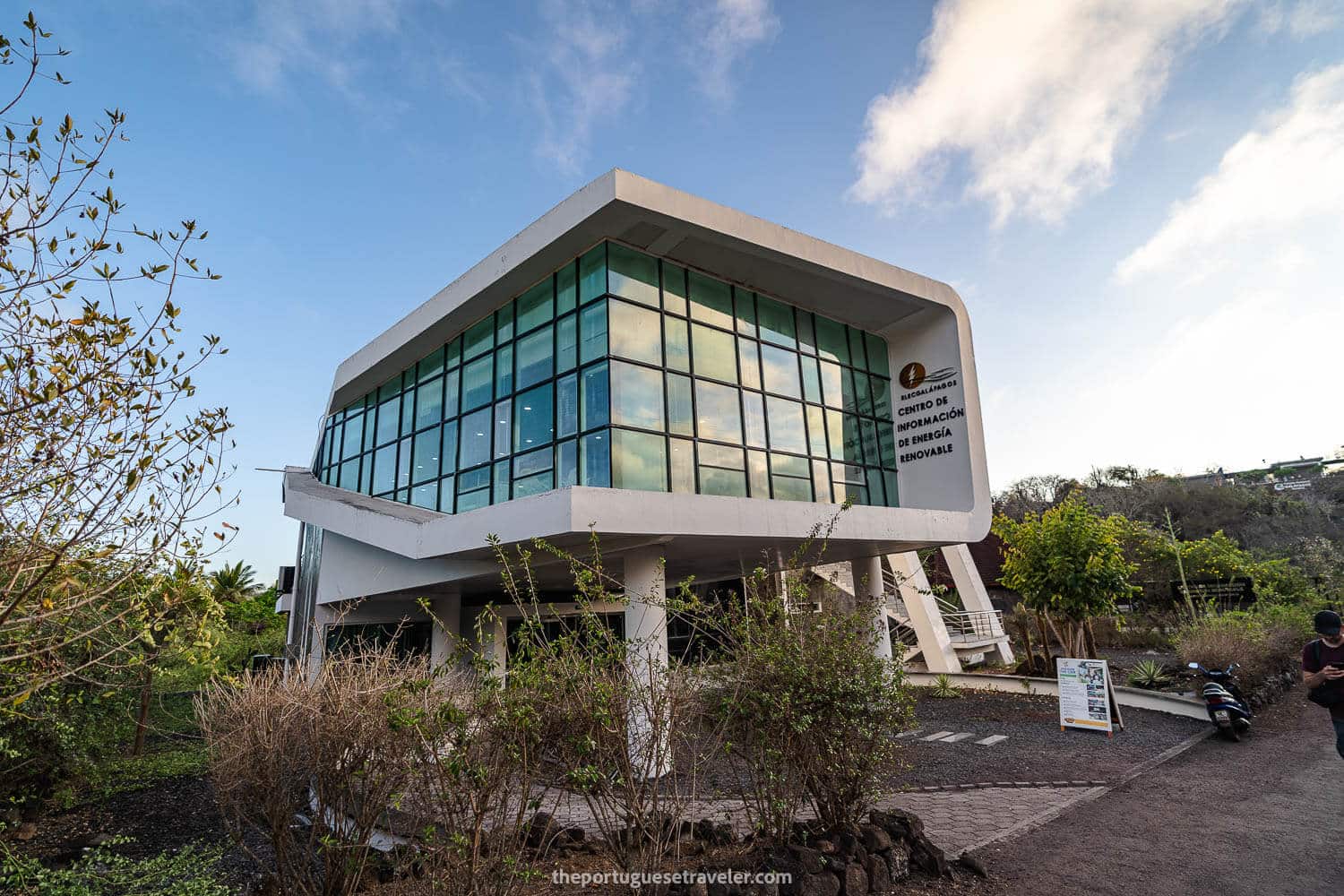 The renewable energy information centre of the Galapagos, before arriving to the Tortuga Bay entrance