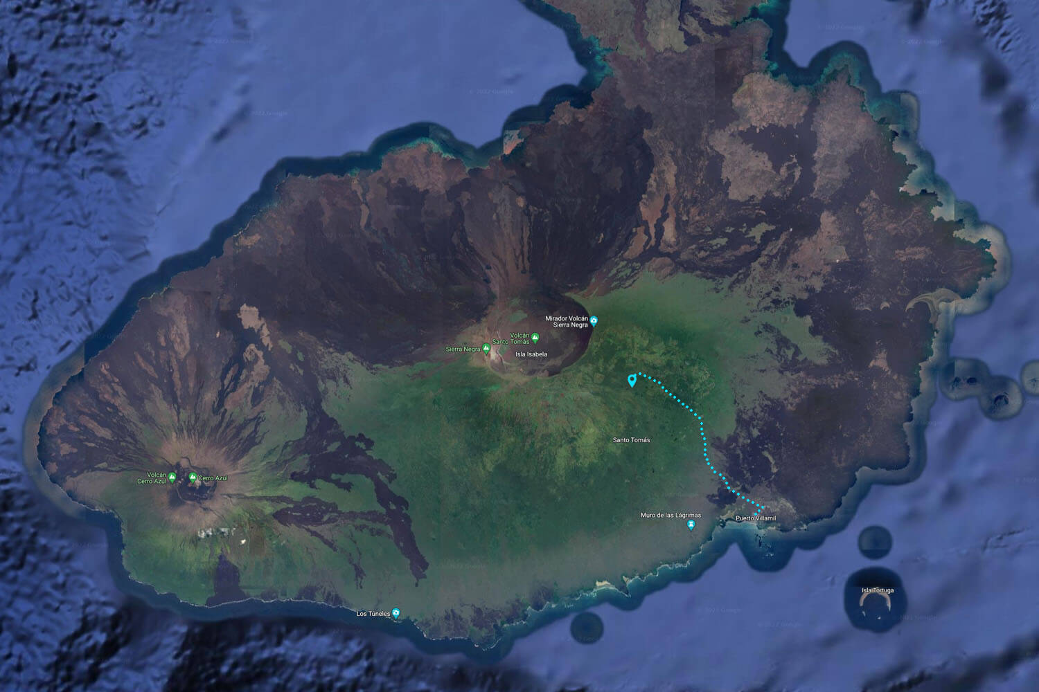 Map with Trillizos Volcano location