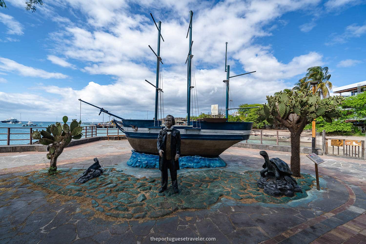 Darwin's statue at Puerto Baquerizo, one of the best things to do in San Cristobal