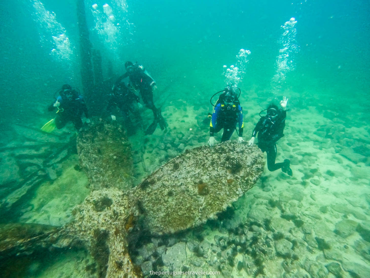 The propeller of the Carawa SS wreck in San Cristobal, Galapagos