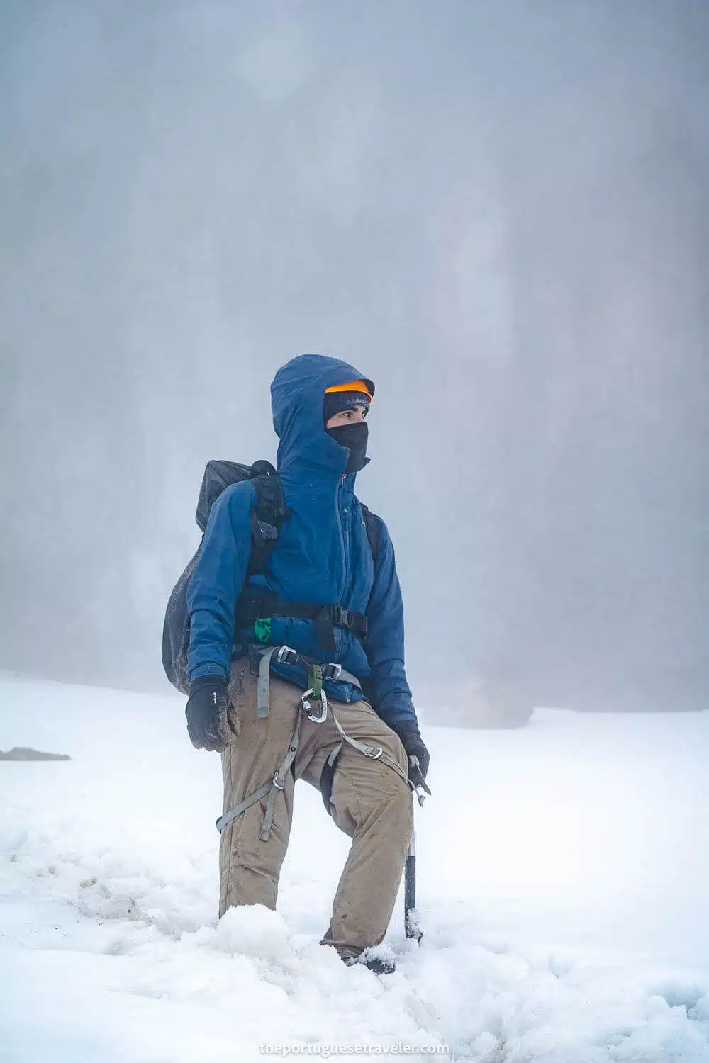 Me trying to look cool while on the steep snowy section