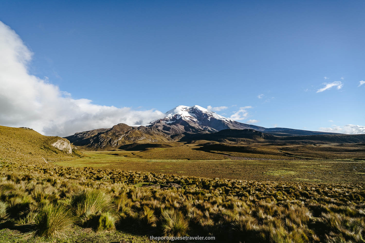 Chimborazo Volcano seen from the Carihuairazo Basecamp