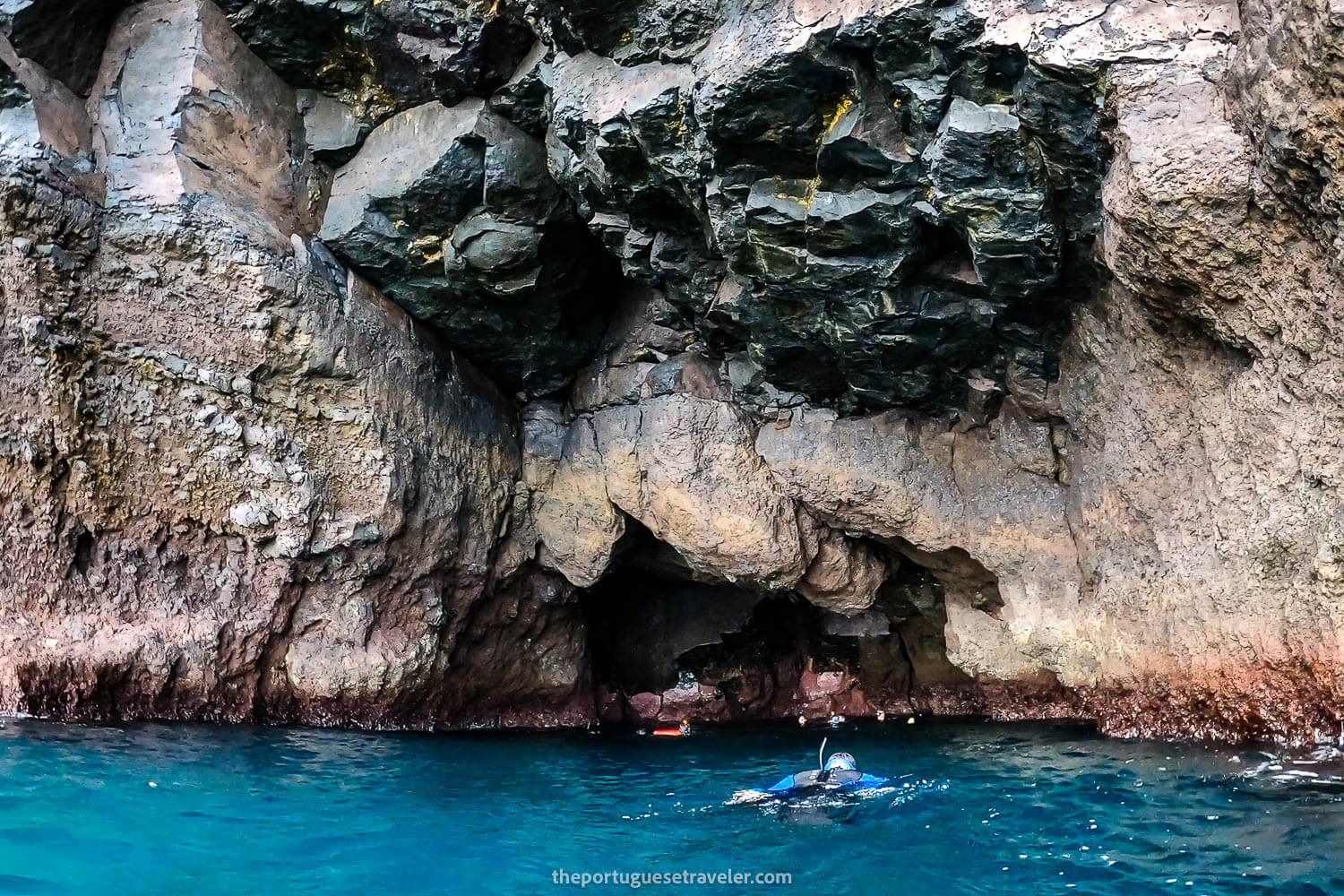 The caves inside Gardner Islet