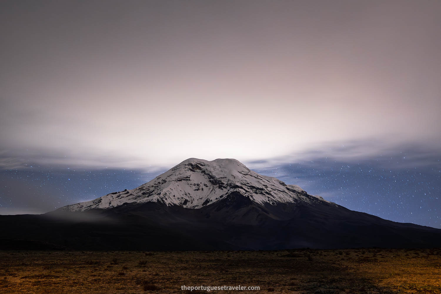 Chimborazo Volcano at night