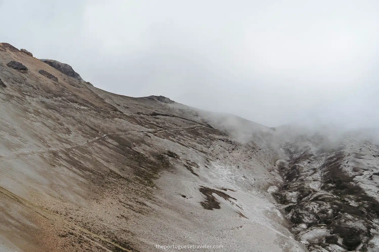 The trail back from the lunch stop seen from a drone's perspective