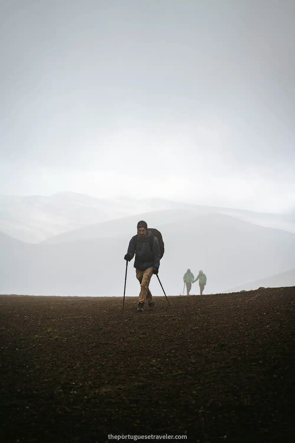 Me, Edwin and Samy walking in the fog