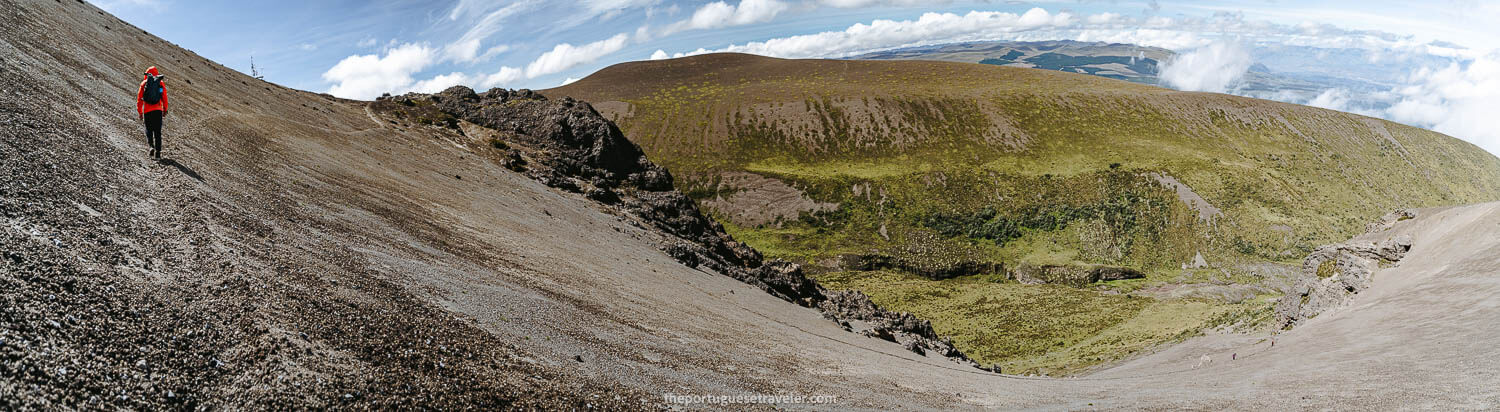 The sandy slope down to the lahar of Cotopaxi