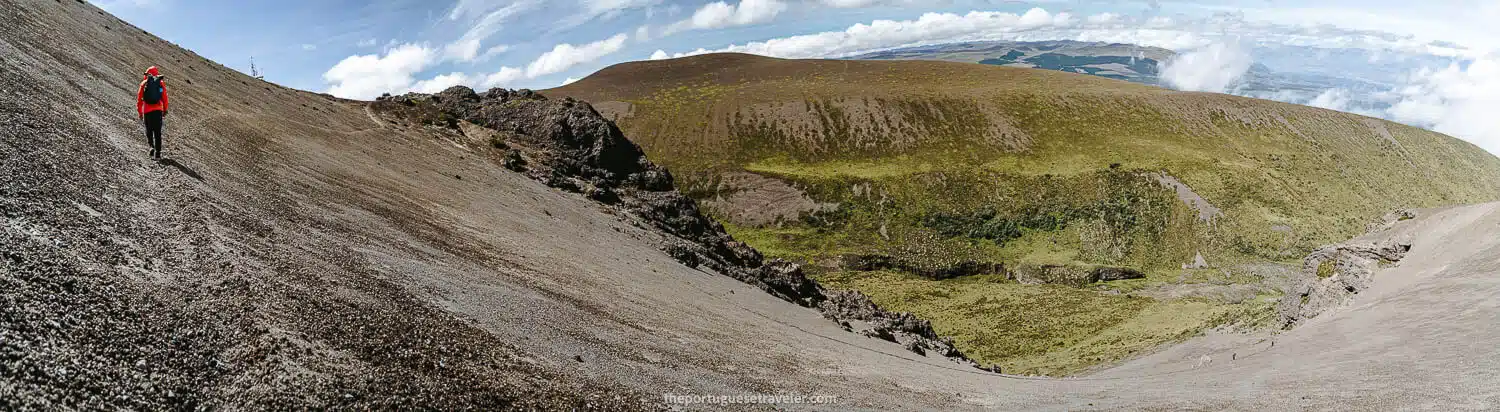 The sandy slope down to the lahar of Cotopaxi