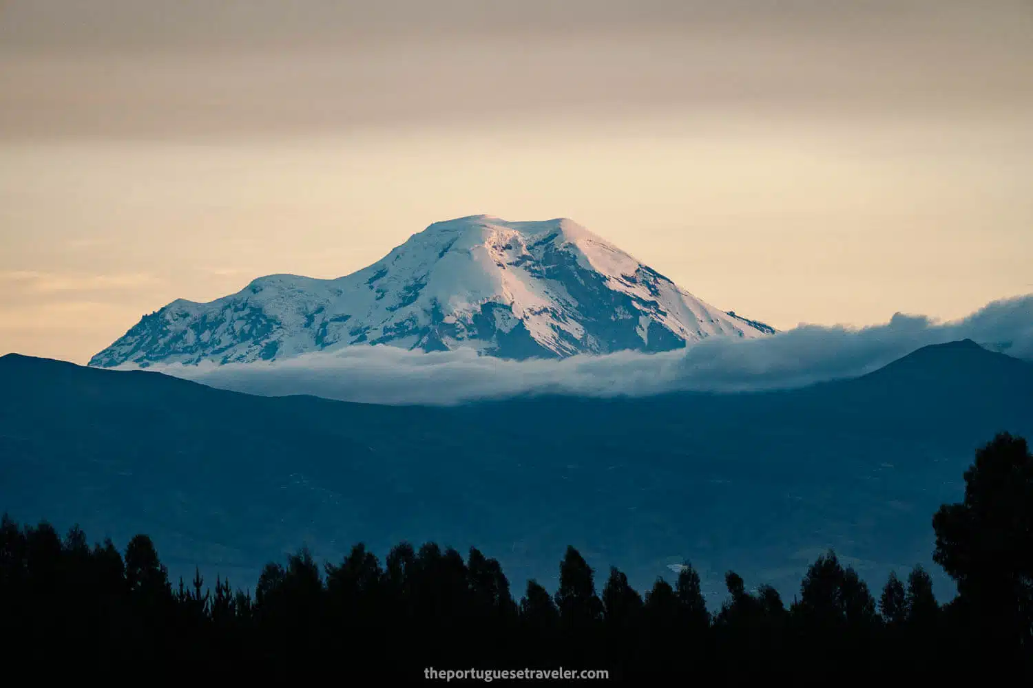 Chimborazo Volcano at sunset