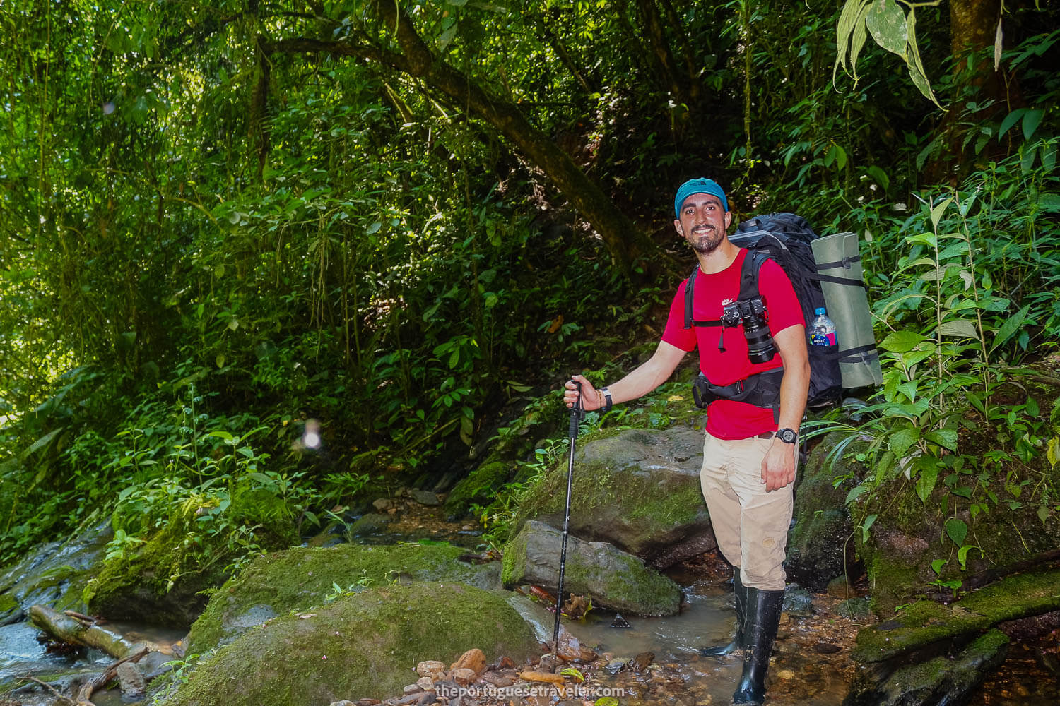 Me at the first stop on the hike through the jungle up to the community. An Adventure Photographer guide.