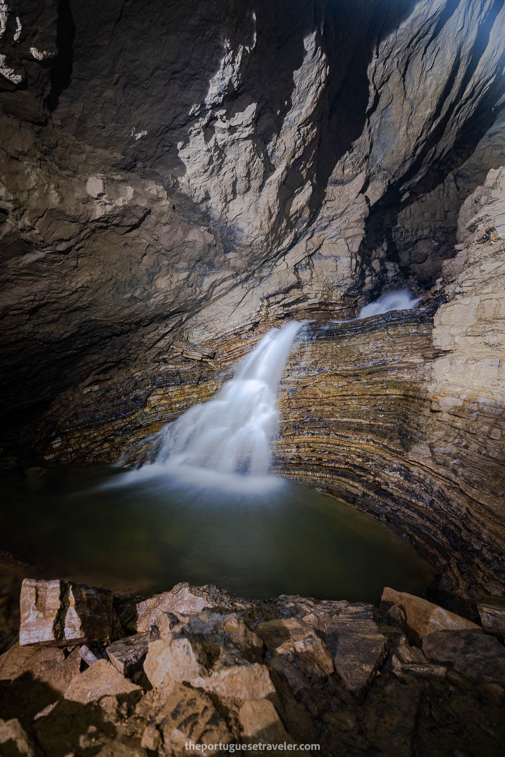 The main waterfall inside the cave