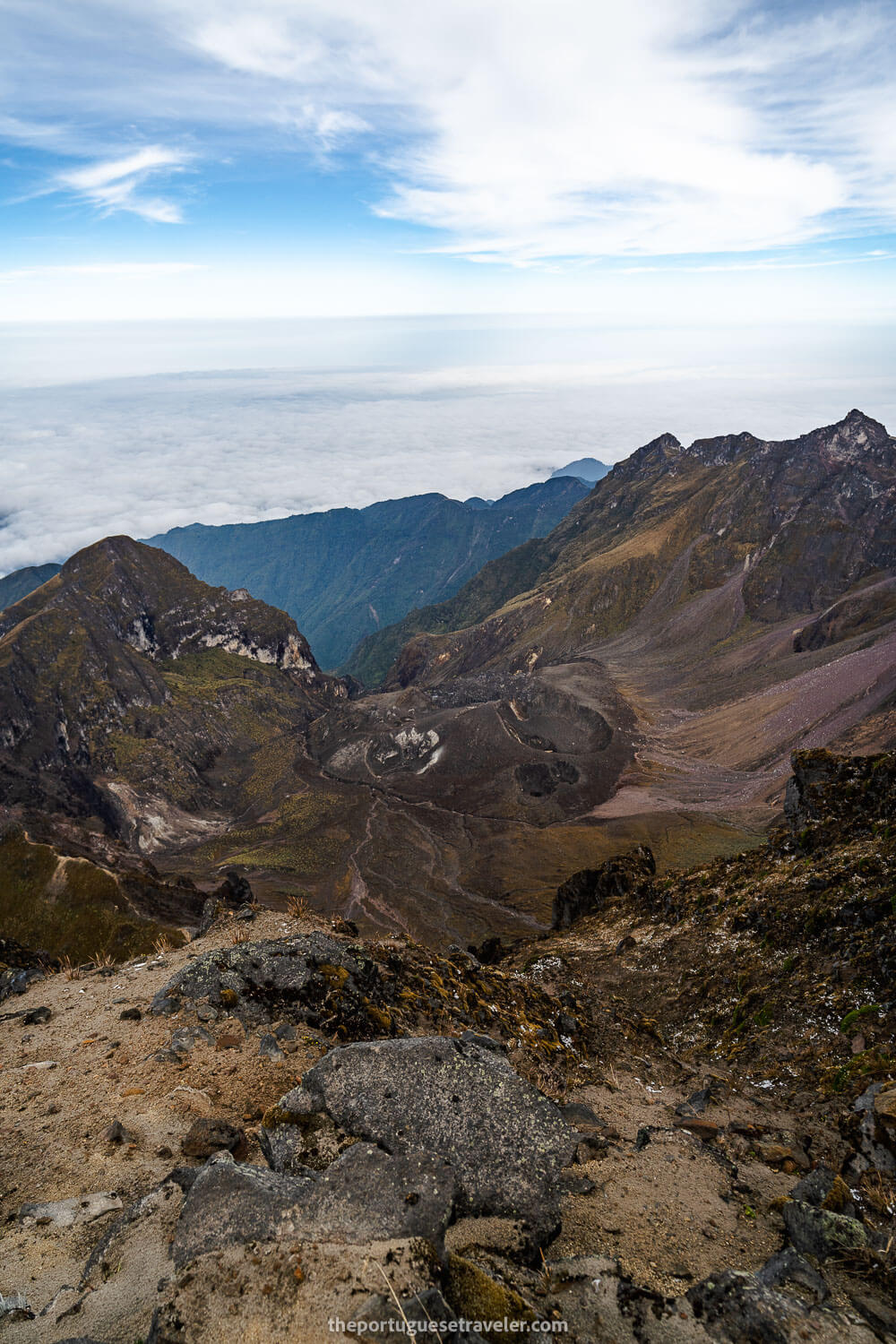 Guagua Pichincha Volcano's Crater, and a cloud inversion behind