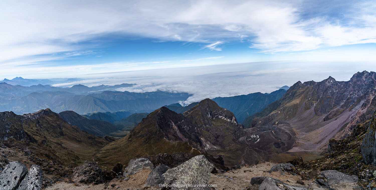 The crater of Guagua Pichincha and a cloud inversion behind