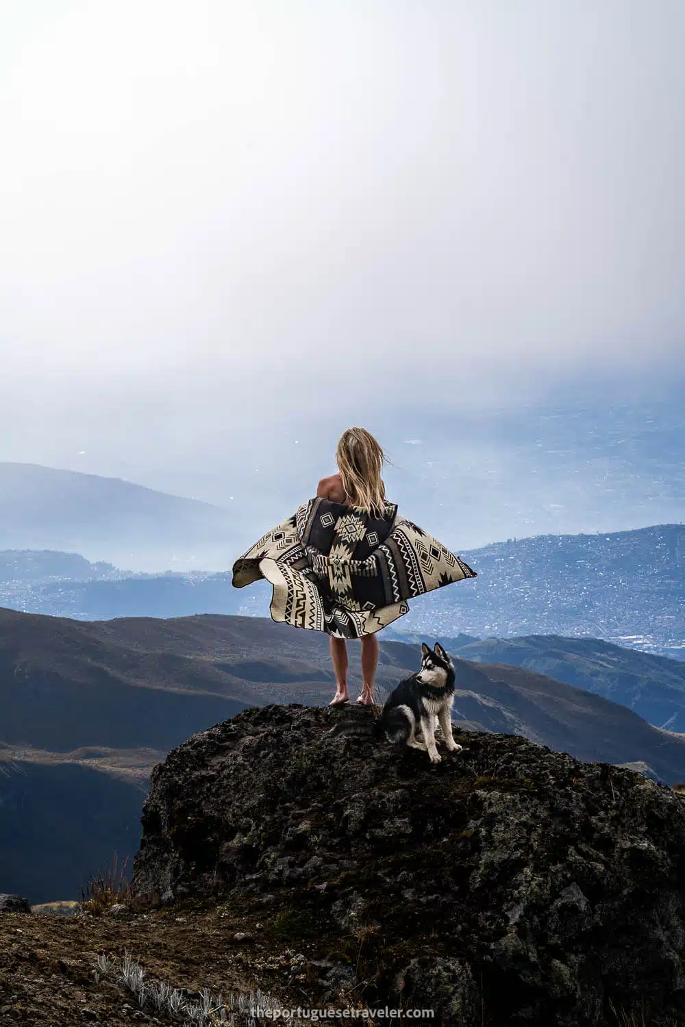 Marie from Bomkanari and Fuya posing in front of the refuge of Guagua Pichincha