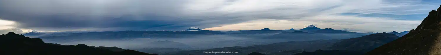 Panorama of the Volcano Avenue seen from the top of Guagua Pichincha's Summit