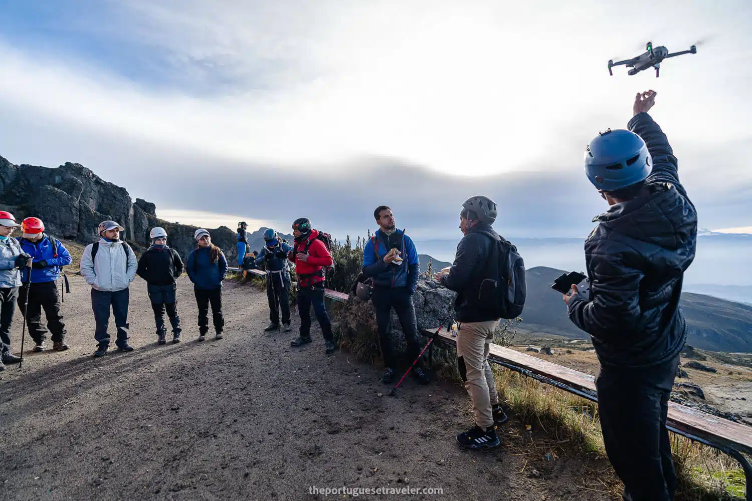 The group and Dani with his drone at the Refuge