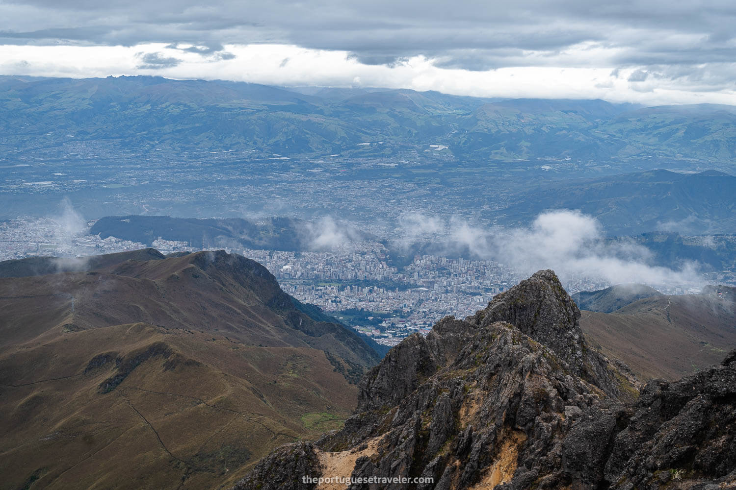 Quito seen from the summit of Rucu Pichincha