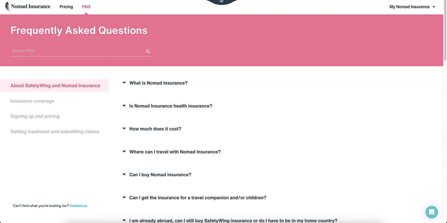 Nomad Insurance's Frequently Asked Questions - Travel Medical Insurance
