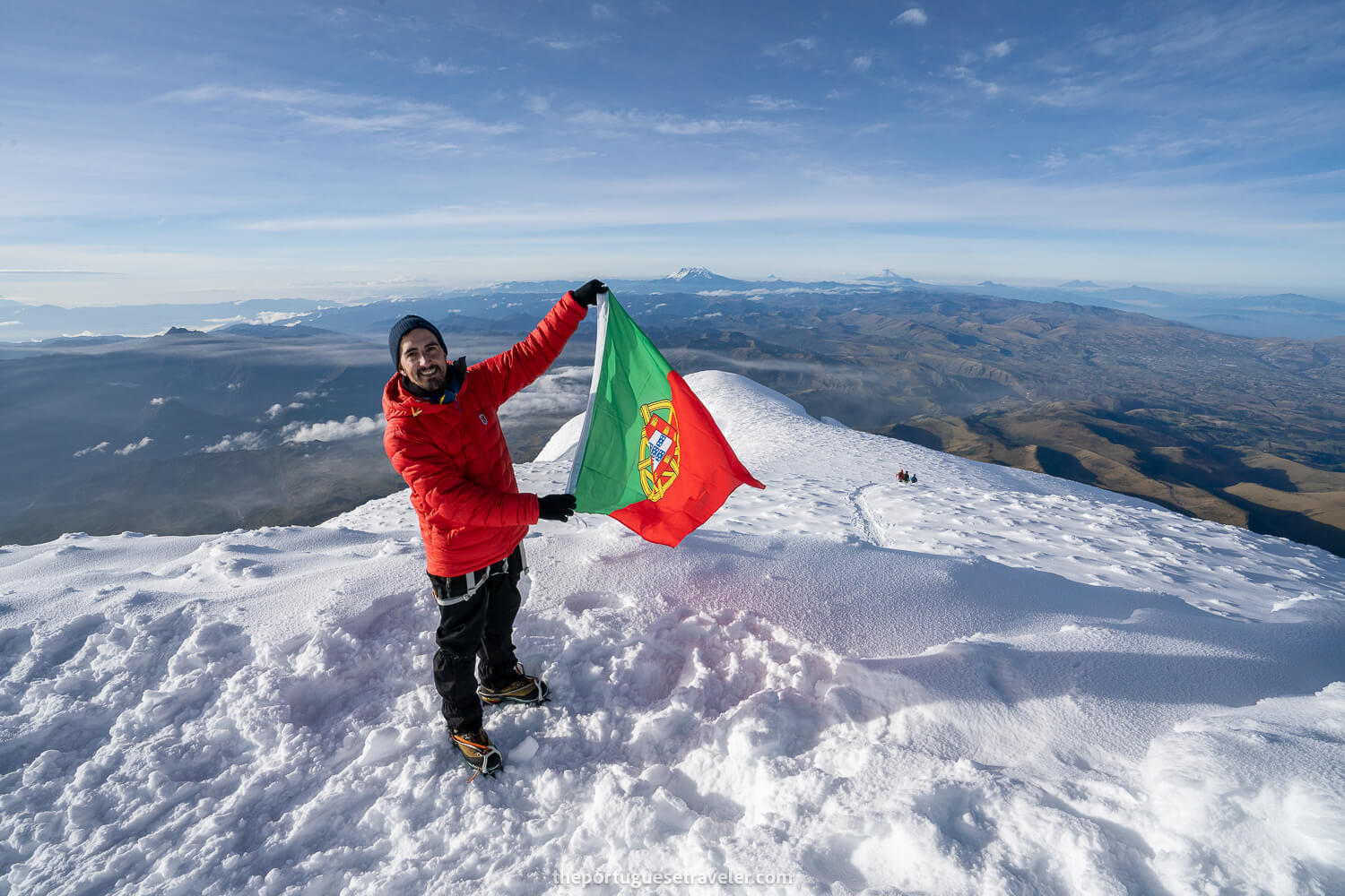 Me on top of Cayambe Volcano in Ecuador. An Adventure Photographer guide.