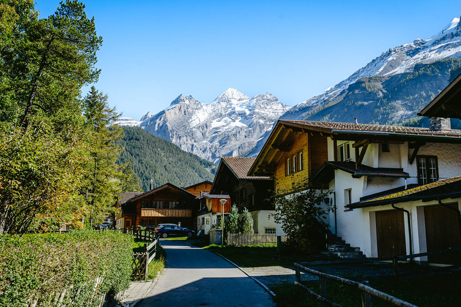 The path to the cable car station in Kandersteg