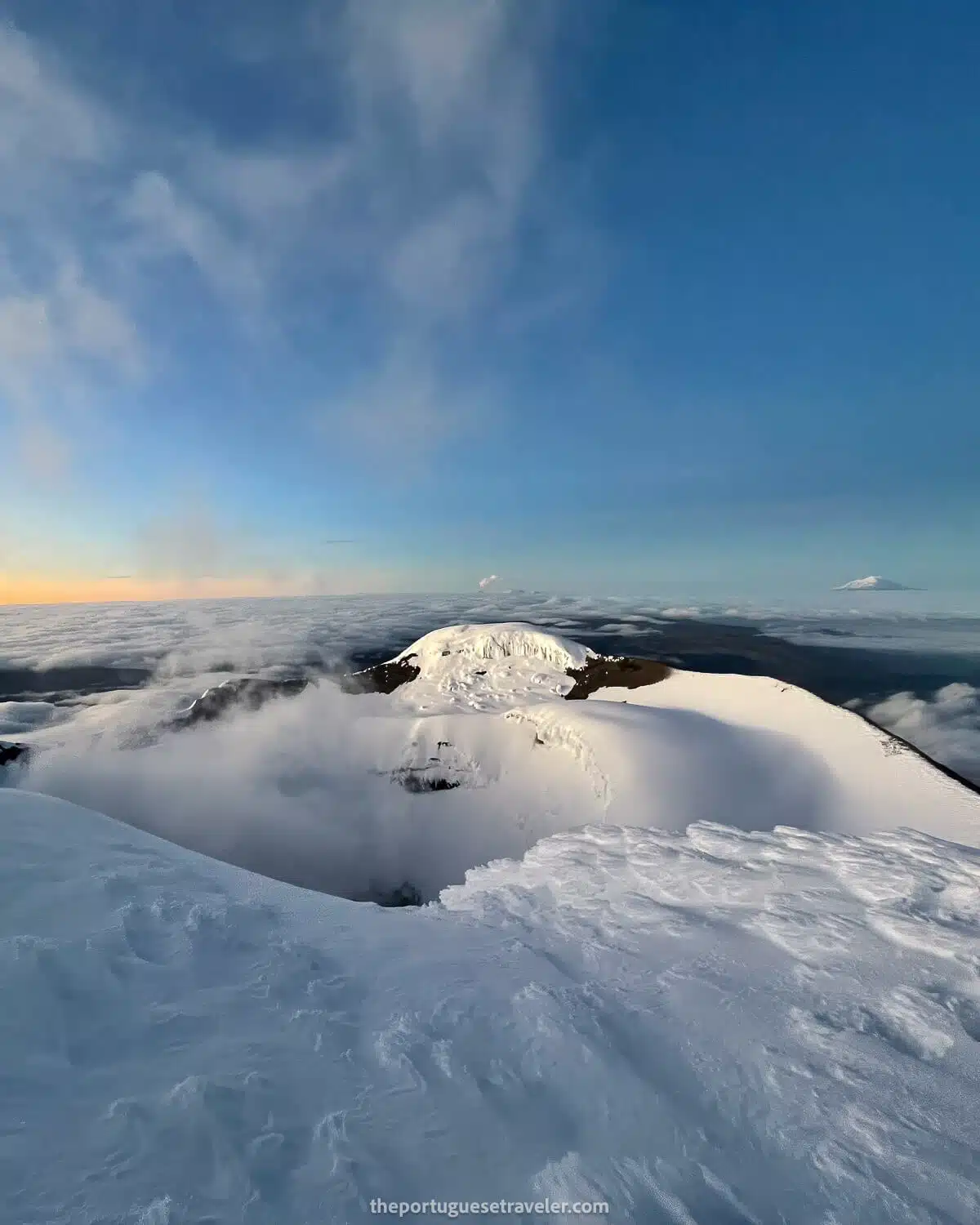 Cotopaxi's Crater and Chimborazo