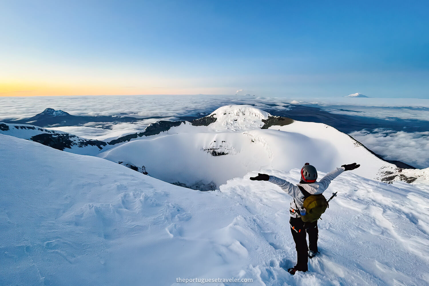 The crater at the summit of Cotopaxi Volcano