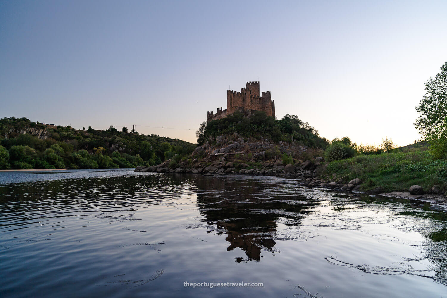 The blue hour on the Almourol Castle