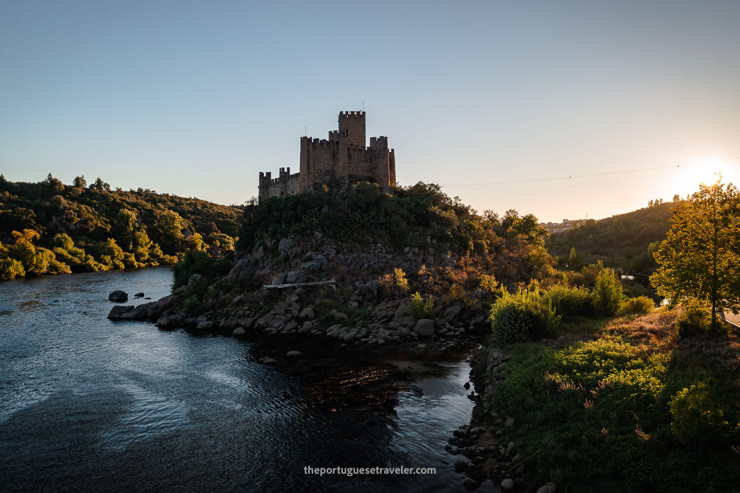 The first drone shot of Almourol Castle