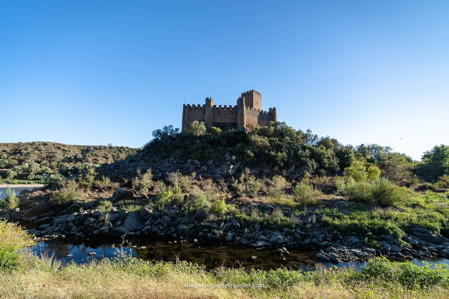 The Almourol Castle before sunset