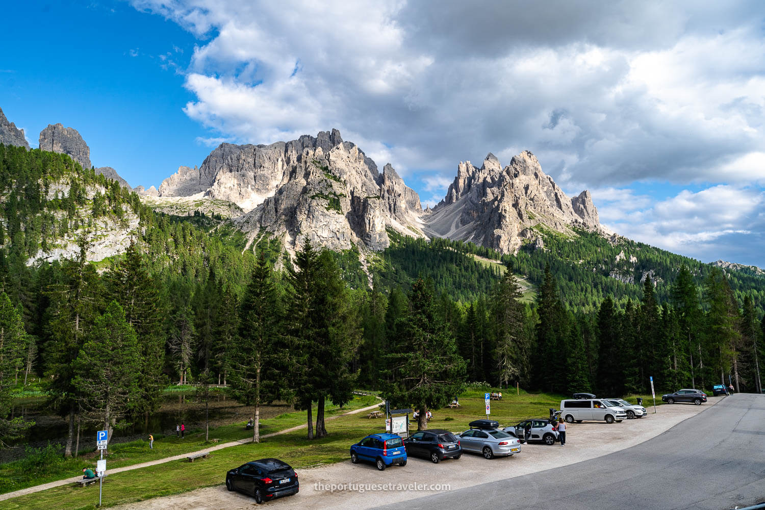 The parking lot at Chalet Lago Antorno