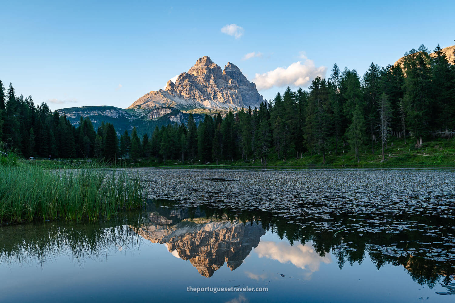 Tre Cime di Lavaredo reflection in Lago Antorno