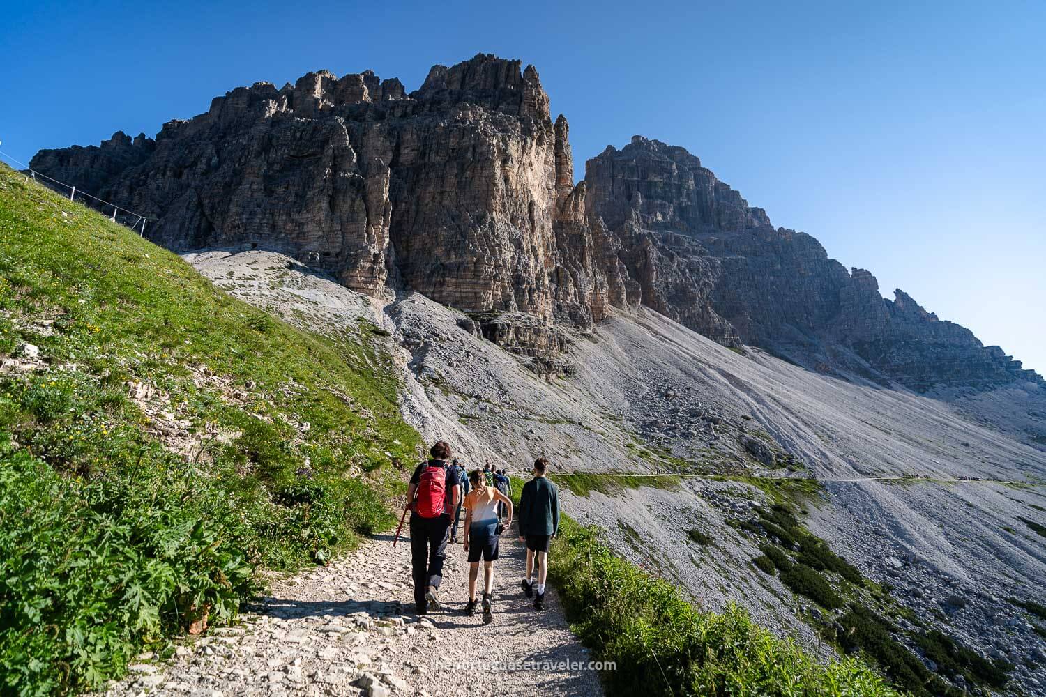 The beginning of the Tre Cime di Lavaredo hike