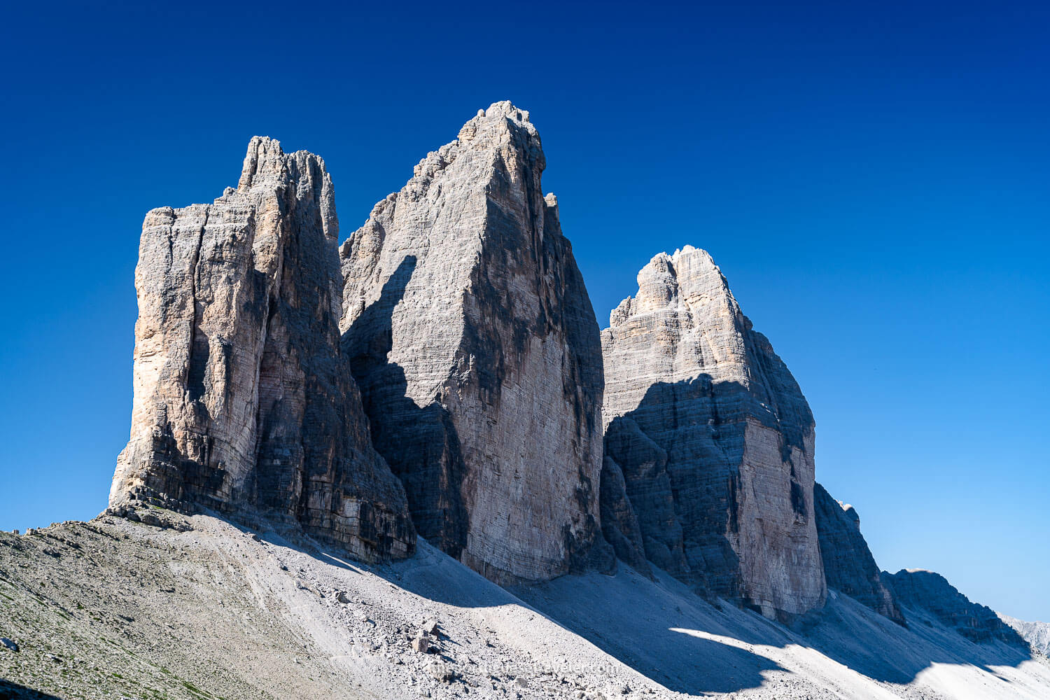 The famous Tre Cime di Lavaredo peaks