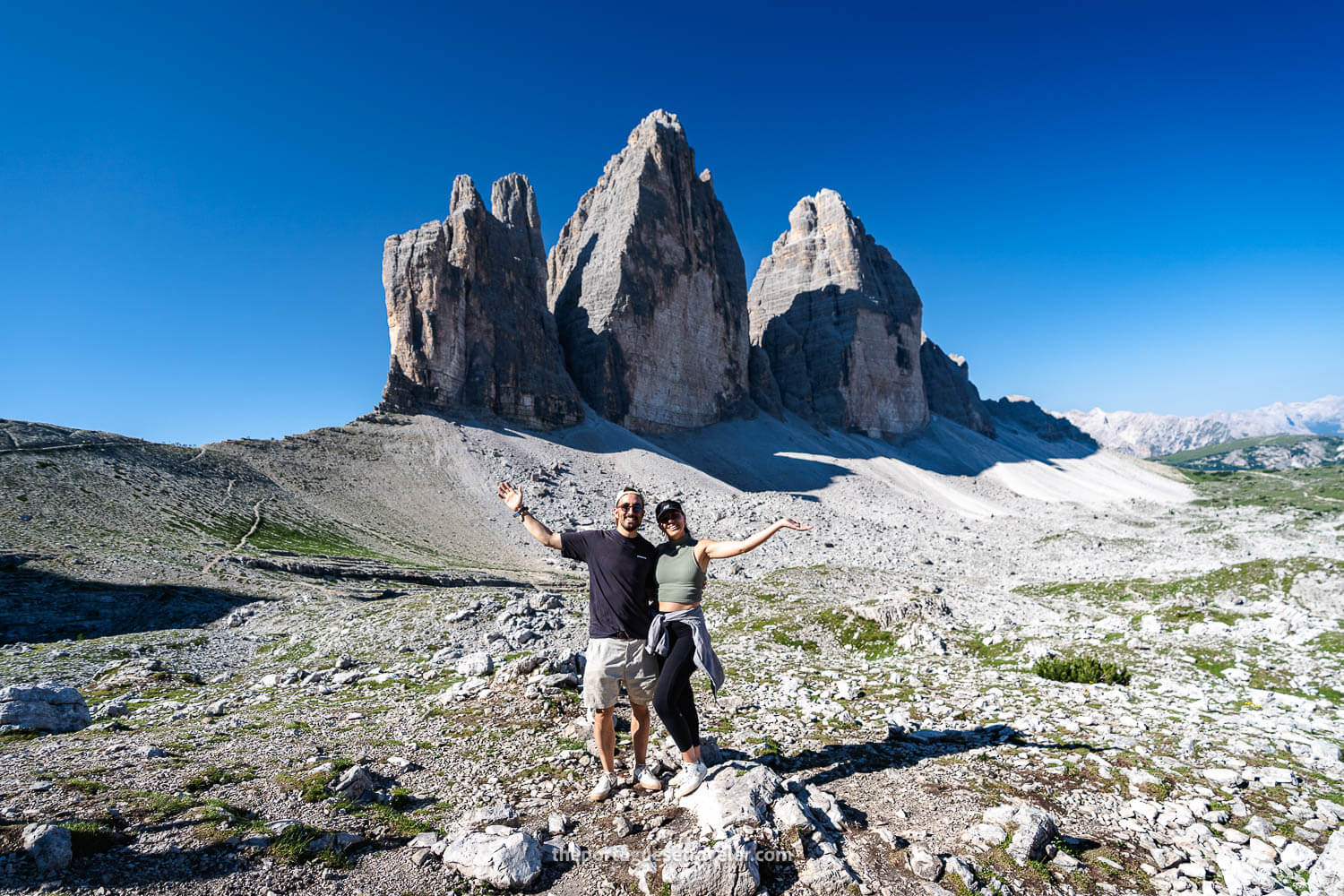 The famous view of Tre Cime di Lavaredo