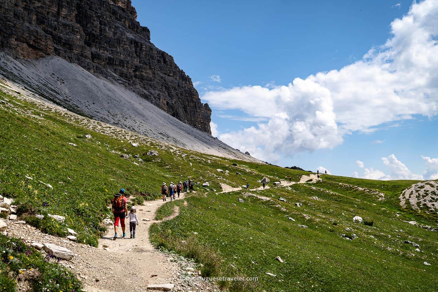 The end of the hike right before arriving back at Rifugio Auronzo