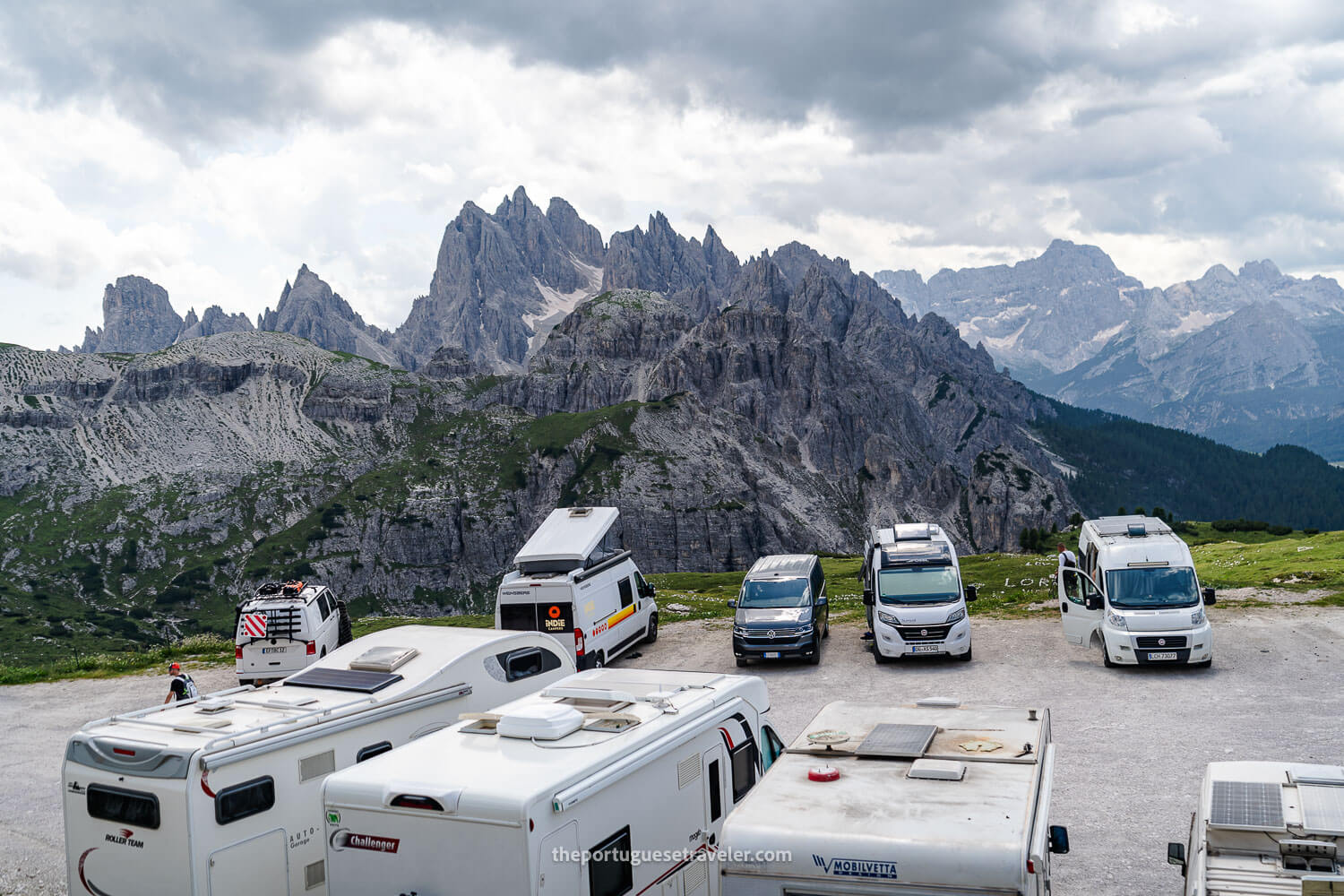 The Rifugio Auronzo campervan parking