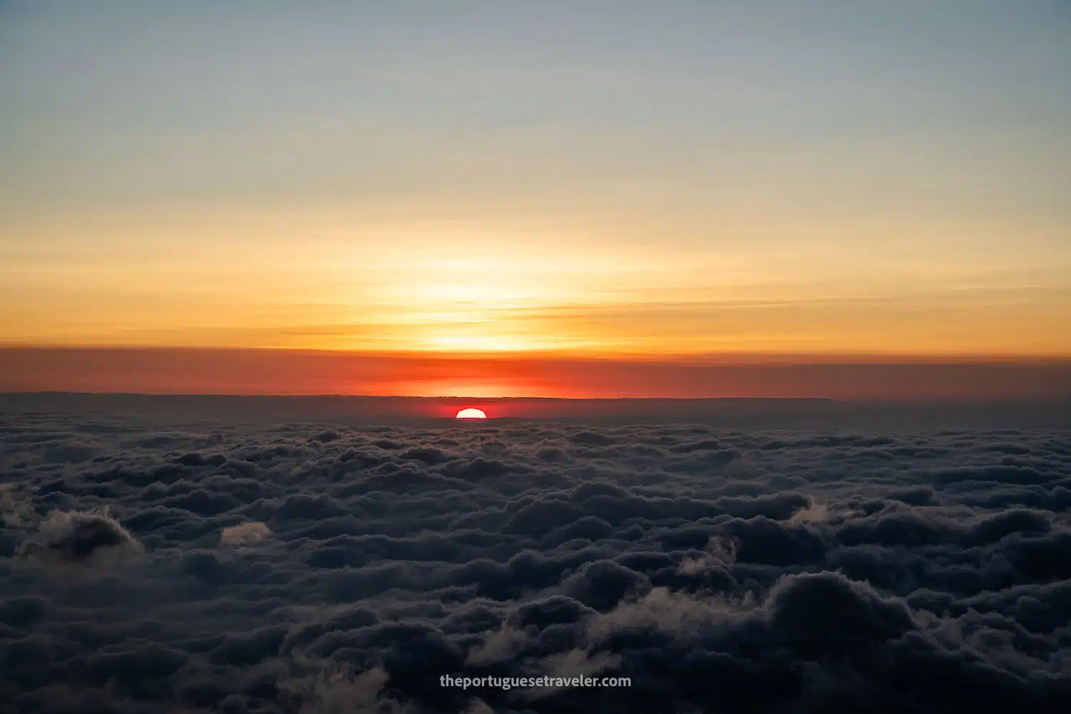 Sunset at High Camp over a cloud inversion