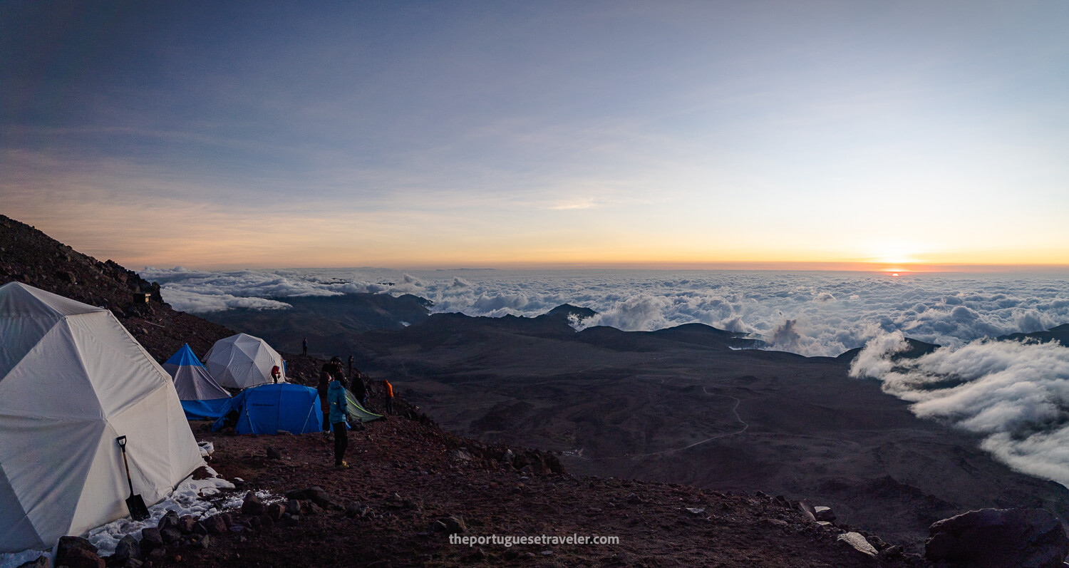 Chimborazo High Camp at Sunset